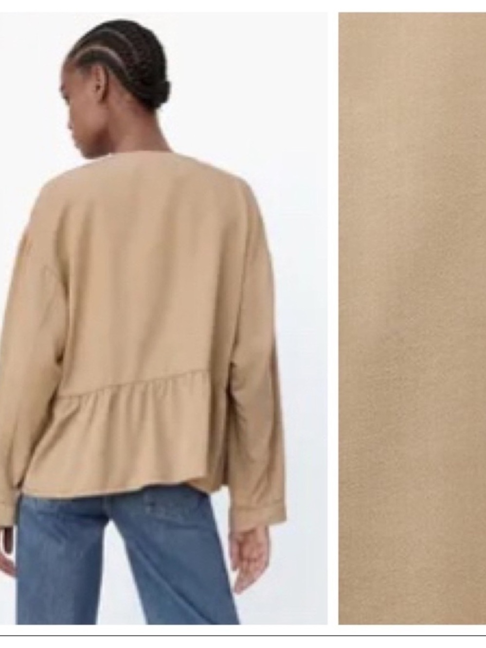 Zara 100% Lyocell Open Front Ruffle Jacket - Picture 3 of 9